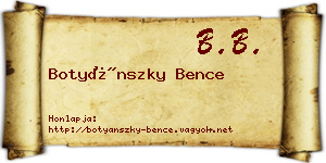 Botyánszky Bence névjegykártya
